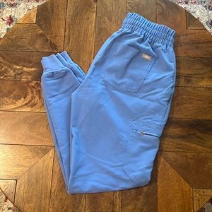 Figs high waisted Zamora joggers in Ceil Blue